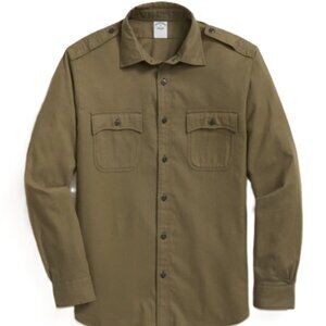 Brooks Brothers 1818 Cotton Cashmere Flannel Military Shirt XL NWT
